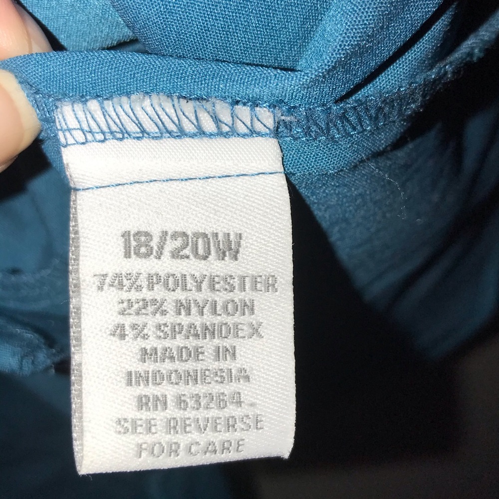 Dress Barn Seamed Blouse Blue-Green 18/20 2X - Picture 3 of 3